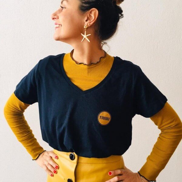 Camiseta Mujer Círculo Navy