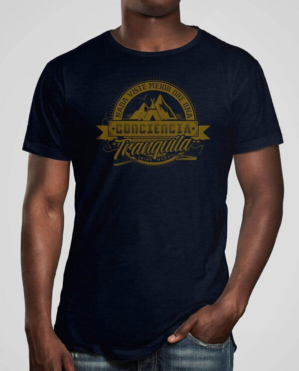 Camiseta orgánica hombre color navy modelo Conciencianavy