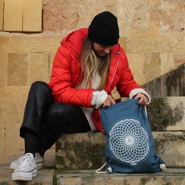Mochila Azul de Cuerdas Mandala