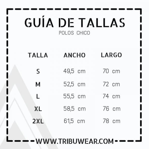 Guía de Tallas Polos Orgánicos para Hombre